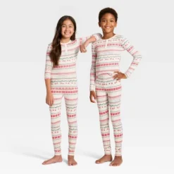 Kids' "Let It Snow" Fair Isle Cozy Knit Long Sleeve Shirt And Pants Holiday Matching Family Pajama Set - Wondershop™ Cream -Christmas Supplies Store GUEST 008e2cd8 3dd0 40c5 b849 eafd86e901cb