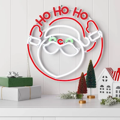 LED Animated Christmas Neon Santa Hangable Sign White/Red/Green - Wondershop™ 3 LED Animated Christmas Neon Santa Hangable Sign White/Red/Green - Wondershop™