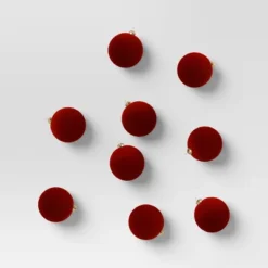 9ct 80mm Christmas Flocked Ball Ornament Set - Wondershop™ -Christmas Supplies Store GUEST 03a38f0b 9747 4195 9b6a b8bb87f382a7