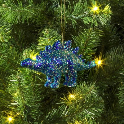 5" Christmas Plastic Chunky Glitter Dinosaur Ornament Blue - Wondershop™ 3 5" Christmas Plastic Chunky Glitter Dinosaur Ornament Blue - Wondershop™
