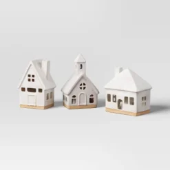 3pc Lit Ceramic Buildings Decorative Christmas Figurine Set - Wondershop™ White -Christmas Supplies Store GUEST 0b1ccda6 afab 4f1b af21 0ab7193b173d
