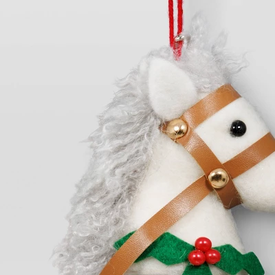 Christmas Wool Horse Head Ornament White - Wondershop™ 4 Christmas Wool Horse Head Ornament White - Wondershop™ - Image 2
