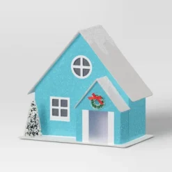 12pc Battery Operated Glittered Paper Christmas Village Set With Bottle Brush Trees And Snowmen - Wondershop™ White/Pink/Blue -Christmas Supplies Store GUEST 0f7ca497 c6ea 48bd 88b4 94b3913c97ef