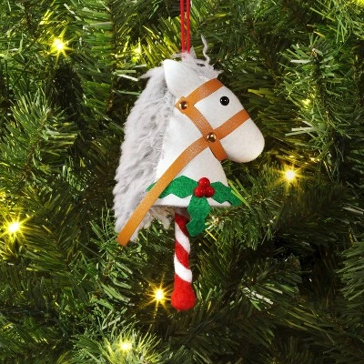 Christmas Wool Horse Head Ornament White - Wondershop™ 3 Christmas Wool Horse Head Ornament White - Wondershop™