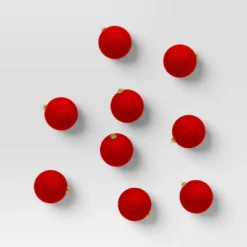 9ct 80mm Christmas Flocked Ball Ornament Set - Wondershop™ -Christmas Supplies Store GUEST 19ceb34d 1310 457d a3c8 e57ee30c9eca