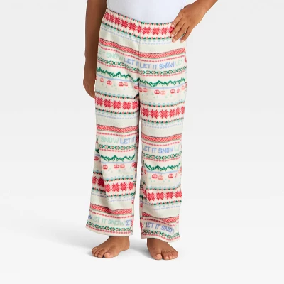 Toddler "Let It Snow" Fair Isle Microfleece Holiday Matching Family Pajama Pants - Wondershop™ Cream 3 Toddler "Let It Snow" Fair Isle Microfleece Holiday Matching Family Pajama Pants - Wondershop™ Cream