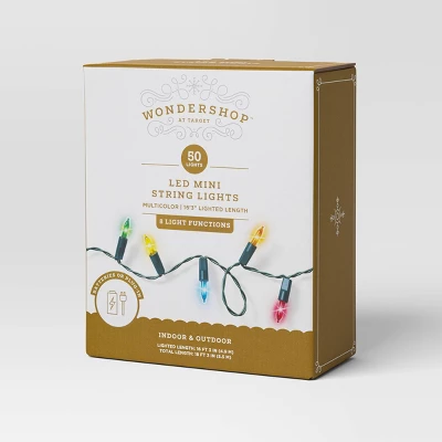 50ct LED Battery Operated Hybrid Miniature String Lights With Green Wire - Wondershop™ 7 50ct LED Battery Operated Hybrid Miniature String Lights With Green Wire - Wondershop™ - Image 5