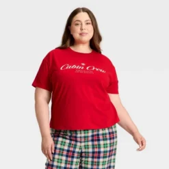 Women's "Cabin Crew" Short Sleeve Holiday Matching Family Pajama Shirt - Wondershop™ Red -Christmas Supplies Store GUEST 1ba46f95 96f0 45df 9eb4 4d4f4d036da5