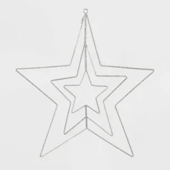 22.5" 287ct LED 3D Silver Star Dewdrop Christmas String Lights Warm White With Silver Wire - Wondershop™ -Christmas Supplies Store GUEST 1bfcab22 5002 4bad 8f5c bae8b2d55107