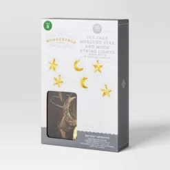 10ct LED Battery Operated Mercury Star And Moon Christmas Indoor/Outdoor Novelty String Lights Warm White With Silver Wire - Wondershop™ -Christmas Supplies Store GUEST 1d04b2e6 cbf7 40a2 a15e 524c43829ce2