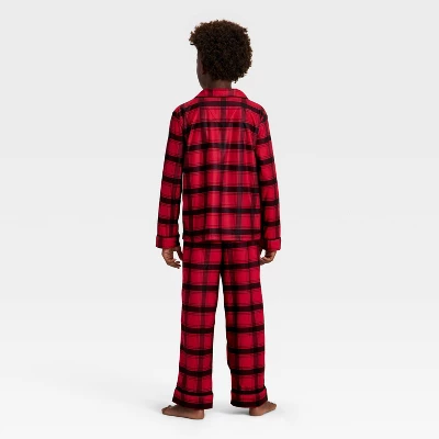 Kids' Plaid Long Sleeve Shirt And Pants Holiday Matching Family Pajama Set - Wondershop™ Red/Black 3 Kids' Plaid Long Sleeve Shirt And Pants Holiday Matching Family Pajama Set - Wondershop™ Red/Black