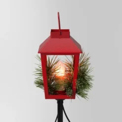 3pc Incandescent Red Metal Lantern With Greenery Christmas Novelty Path Light Clear - Wondershop™: UL Listed, Festive Outdoor Decor -Christmas Supplies Store GUEST 1eeda0b6 e533 4d14 a391 2b4ac44f3d5e
