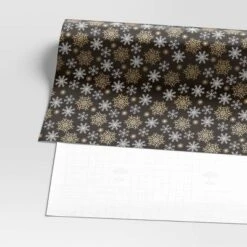 30” 25 Sq Ft Christmas Roll Wrap Gold/White Snowflakes On Black - Wondershop™ -Christmas Supplies Store GUEST 238bcf76 9ef8 42a7 81fd 4ff14bed442f