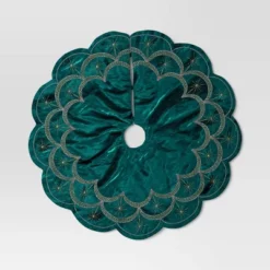 48" Christmas Dia Art Deco Embellished Soft Velvet Tree Skirt Green - Wondershop™ -Christmas Supplies Store GUEST 29605436 719e 4524 8537 e5520d02b7ea