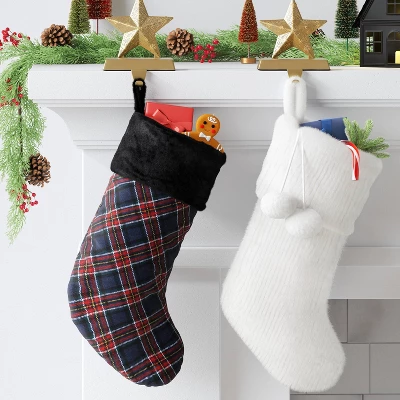 20" Christmas Striped Faux Fur Stocking White - Wondershop™ 3 20" Christmas Striped Faux Fur Stocking White - Wondershop™