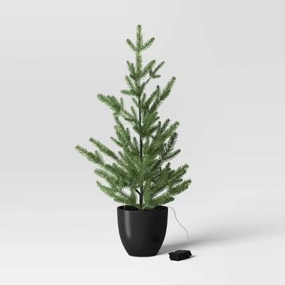 Pre-lit Potted Balsam Fir Mini Artificial Christmas Tree Set Warm White Lights - Wondershop™ 4 Pre-lit Potted Balsam Fir Mini Artificial Christmas Tree Set Warm White Lights - Wondershop™ - Image 2