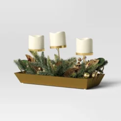 Battery Operated Flameless Pillar Candle And Candle Holder In Gold Tray With Faux Christmas Greenery - Wondershop™ 7 Battery Operated Flameless Pillar Candle And Candle Holder In Gold Tray With Faux Christmas Greenery - Wondershop™ -Christmas Supplies Store GUEST 2fceadbe de27 4776 b1a6 ec09060a1791