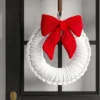 24" Christmas White Tube Yarn Red Bow Wreath - Wondershop™ -Christmas Supplies Store GUEST 308afdd6 22f8 4634 9974 5b10d0e53697