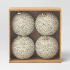 4ct 150mm Christmas Tinsel Ornament Set Champagne Gold - Wondershop™ -Christmas Supplies Store GUEST 352373e4 693a 4eb1 a02a 99275270806b