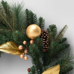 28" Mixed Greenery With Berries And Ornaments Artificial Christmas Wreath Green/Gold - Wondershop™ 5 28" Mixed Greenery With Berries And Ornaments Artificial Christmas Wreath Green/Gold - Wondershop™ -Christmas Supplies Store GUEST 3b4cea9b c6b2 42ef a09a 14310ecafdb1