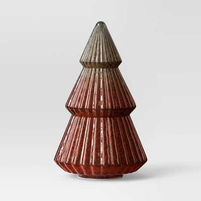 10.25" Battery Operated Lit Glass Christmas Tree Figurine - Wondershop™ 4 10.25" Battery Operated Lit Glass Christmas Tree Figurine - Wondershop™ - Image 2