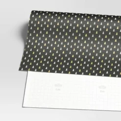 30” 25 Sq Ft Christmas Roll Wrap Gold/Silver Trees On Black - Wondershop™ -Christmas Supplies Store GUEST 3f927602 0632 446d 971a 8a0017398061