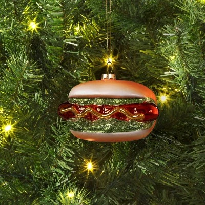 Christmas Glass Hotdog Ornament - Wondershop™ 3 Christmas Glass Hotdog Ornament - Wondershop™