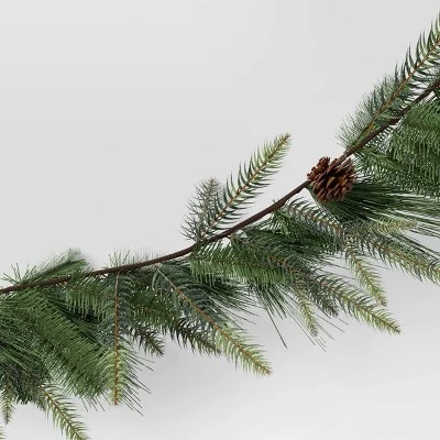 6' Christmas Unlit Icy Glitter Mixed Green With Pinecones Garland - Wondershop™ 4 6' Christmas Unlit Icy Glitter Mixed Green With Pinecones Garland - Wondershop™ - Image 2