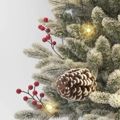 3.5' Pre-Lit Potted Flocked Balsam Artificial Christmas Tree With Berries And Pine Cones - Wondershop™ 7 3.5' Pre-Lit Potted Flocked Balsam Artificial Christmas Tree With Berries And Pine Cones - Wondershop™ -Christmas Supplies Store GUEST 42e75aed af8e 414b a76d 7640a3783217