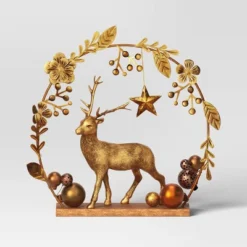 15" Battery Operated Lit Deer And Foliage Christmas Decorative Sculpture - Wondershop™ Gold -Christmas Supplies Store GUEST 4351e2af b945 44c4 9fe4 69436e827933