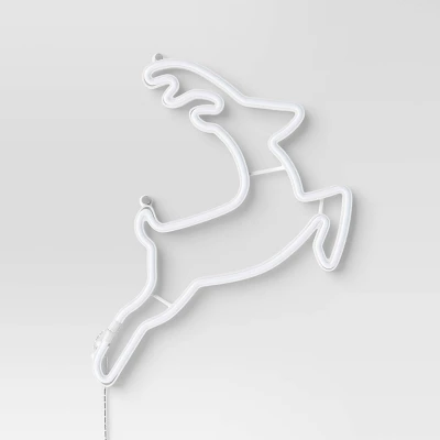 Christmas Faux Neon Leaping Green Deer - Wondershop™ 4 Christmas Faux Neon Leaping Green Deer - Wondershop™ - Image 2