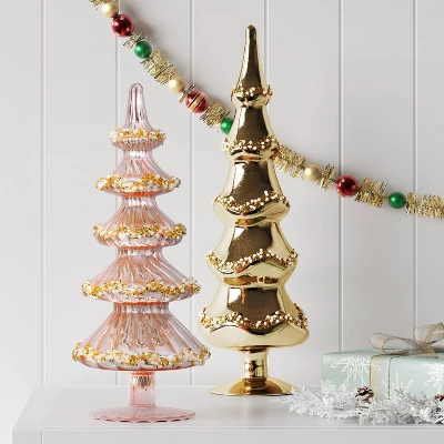 14.75" Christmas Glass Tree Decor Gold - Wondershop™ 3 14.75" Christmas Glass Tree Decor Gold - Wondershop™