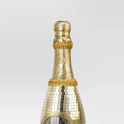 12" Christmas Mirror Champagne Bottle Gold Decor - Wondershop™ 4 12" Christmas Mirror Champagne Bottle Gold Decor - Wondershop™ - Image 2