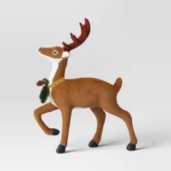 17" Flocked Deer With Greenery Animal Sculpture - Wondershop™ Brown -Christmas Supplies Store GUEST 583d212b 9d1b 4646 84d7 a9d1d0348022