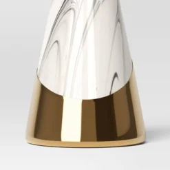 12" Marbled Ceramic Cone Christmas Tree Figurine With Gold Accent - Wondershop™ Black/White -Christmas Supplies Store GUEST 59fa308d c324 480c 8578 125a51222e36