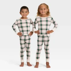 Toddler Plaid Ribbed Long Sleeve Shirt And Pants Holiday Matching Family Pajama Set - Wondershop™ Cream -Christmas Supplies Store GUEST 5b81001d e40a 4ab8 908e c86bb92cc554