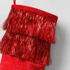 20" Christmas Tinsel Collar Stocking Red - Wondershop™ -Christmas Supplies Store GUEST 5c3f19a2 490e 4b6b 80d2 a37d471e0ec2