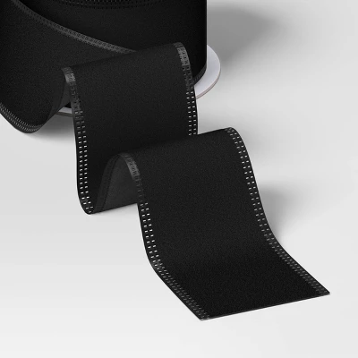 45' Christmas Fabric Ribbon Black Velvet - Wondershop™ 4 45' Christmas Fabric Ribbon Black Velvet - Wondershop™ - Image 2