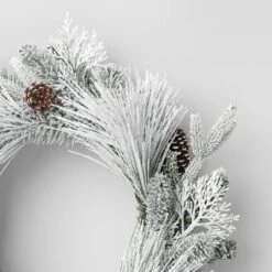 22" Flocked Mixed Greenery With Pinecones Artificial Christmas Wreath - Wondershop™ -Christmas Supplies Store GUEST 62769dba c516 47cb 9942 8355b4f48f5c