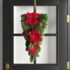 28" Decorated Pine And Poinsettia Flowers Hanging Christmas Artificial Swag - Wondershop™ -Christmas Supplies Store GUEST 66840cc7 bd2b 4452 a48e a5fc452a8058