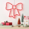 LED Battery Operated Christmas Neon Bow Hangable Sign Red - Wondershop™