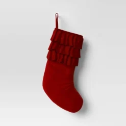 20" Velvet Stocking With Ruffles - Wondershop™ -Christmas Supplies Store GUEST 6db9a51e 0893 485f 8b67 471e16f405b7