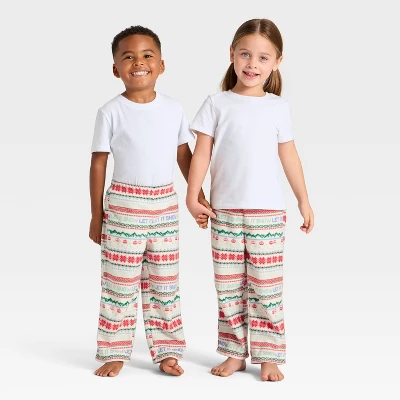 Toddler "Let It Snow" Fair Isle Microfleece Holiday Matching Family Pajama Pants - Wondershop™ Cream 6 Toddler "Let It Snow" Fair Isle Microfleece Holiday Matching Family Pajama Pants - Wondershop™ Cream - Image 4