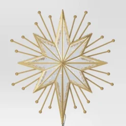 14.5" Lit-Led Gold Starburst Painted Gold Beads Warm White Lights Christmas Tree Topper - Wondershop™ -Christmas Supplies Store GUEST 72eabfa4 95a9 4bc2 bc16 2d09b95e0a90