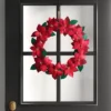 18" Fabric Poinsettia Flower Decorative Christmas Wreath Red/Green - Wondershop™ -Christmas Supplies Store GUEST 7c253764 02ff 413f 9289 03e73748876f