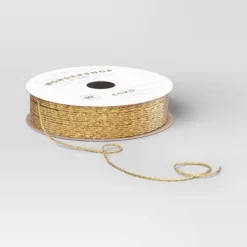 90' Christmas Fabric Ribbon Gold Cord - Wondershop™ -Christmas Supplies Store GUEST 7f99f031 4d34 4e20 9b91 1b1daa56bfb1
