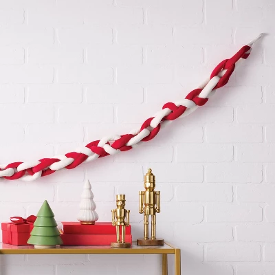 72" Christmas Tube Yarn Garland Red/White - Wondershop™ 3 72" Christmas Tube Yarn Garland Red/White - Wondershop™