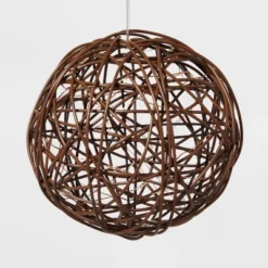 Battery Operated Brown Faux Rattan Sphere Fairy String Lights Warm White With Brown Wire - Wondershop™ -Christmas Supplies Store GUEST 852784c6 1d16 4198 ae3e faa0c73f415c