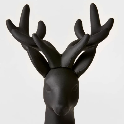 12" Plastic Sitting Deer Decorative Figurine Black - Wondershop™ 3 12" Plastic Sitting Deer Decorative Figurine Black - Wondershop™