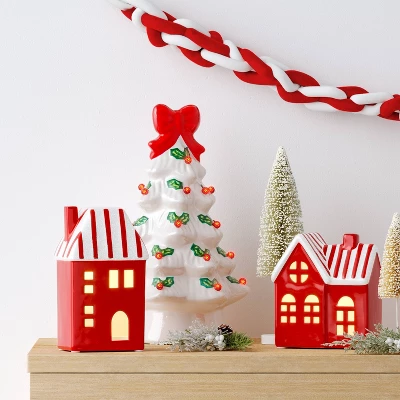 5" Christmas Lit Red Ceramic House Decor - Wondershop™ 3 5" Christmas Lit Red Ceramic House Decor - Wondershop™